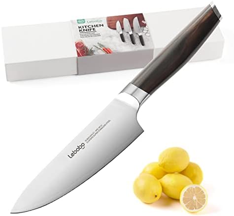 Lebabo kuhinjski nož-profesionalni 7-inčni Santoku nož & amp; 5,5-inčni Pomoćni nož-SUS304 5-slojni presvučeni