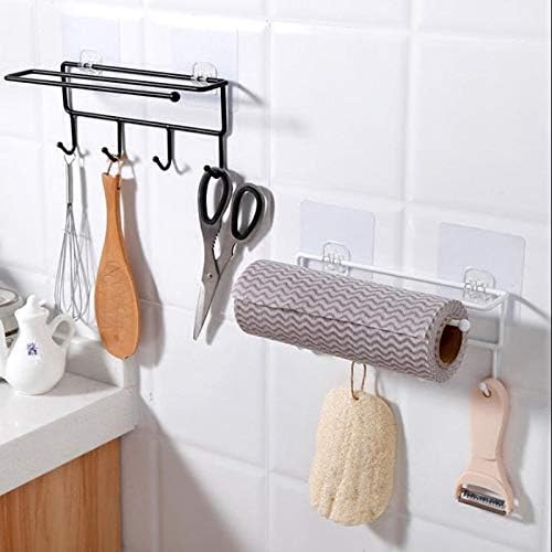 JAHH višenamjenski stalak za odlaganje kuhinje u kupaonici sa 4 kuke 2 u 1 željezni držač ručnika za ručnike bez noktiju zidna vješalica za kupaonicu
