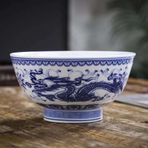 Xialon 13.8cm 5.5in Jingdezhen Pottery Healthy Handmade Baglagla u boji Old Bowl Plava bijela Porculanska