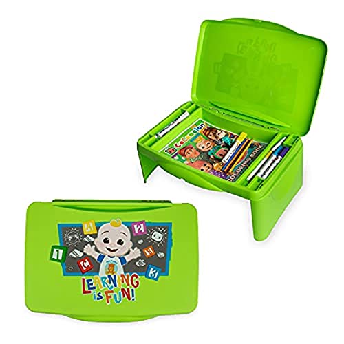 Cocomelon Kids Lap stol sa skladištem - sklopivi poklopac i sklopivi dizajn - prenosiv za putovanja ili
