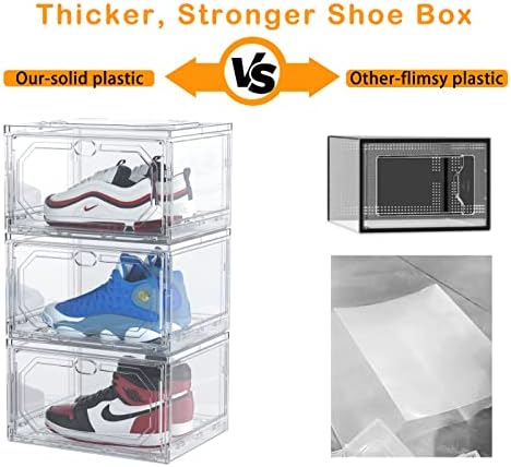 Gtmoon Clear Plastični sladak, 3 kutije za cipele, kutija za organizovanje cipela za ormar, kućište