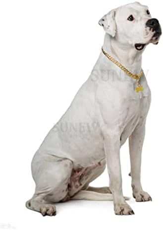 Sunina hodalica sa psećim oznakom Dizajn sigurnog kopča Kubanska lanac lančana ovratnik za jaku dužnost Dokaz za žvakanje za srednje velike pse