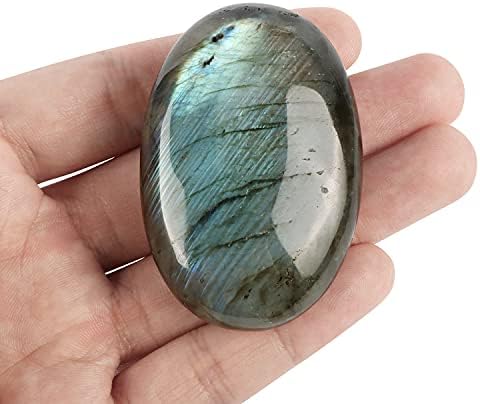 Artissone 2.3 Labradoritet Crystal oval polirani zabrinjavajući džep masažni kamenčići zacjeljivanje kristala za terapiju geometrija čakre balansiranje, fengshui palminski kamen