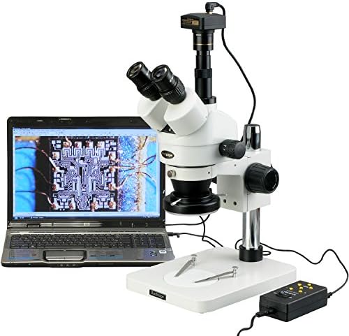 AmScope SM-1TSY - 144a profesionalni Trinokularni Stereo Zoom mikroskop, okulari WH10x, uvećanje 7X-90X,