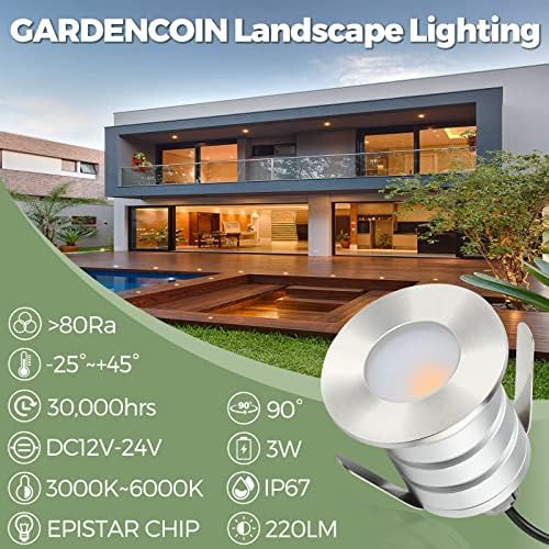 Gardencoin Ugradna LED Deck svjetla, 3W Vanjska Stepenišna Sofitna rasvjeta, vrhunska Niskonaponska