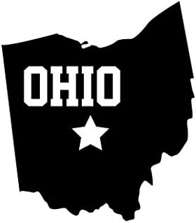 ND382 Naljepnica naljepnica Ohio u Ohiju | 5,5 inča za 4,8 inča | Vrhunska kvaliteta crni vinil