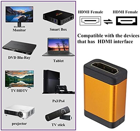 Aaotokk HDMI ženski spoj 4k HDMI ženski do ženskog konektora 4k @ 60Hz Aluminijska legura HDMI Extender za HDTV PC računar, monitor, laptop, projektor, AV prijemnik, DVD player