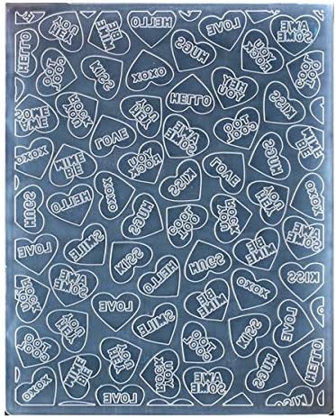 Kwan Crafts Heart Love Xoxo Pozdrav poljubac plastične mape za rezanje za izradu kartica i ostale zanate papira, 12.1x15.2cm