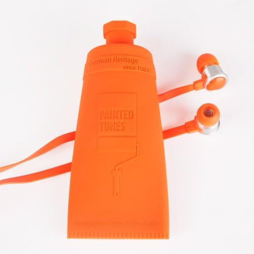 Dual Electronics Painted Tunes A1k ravne žičane slušalice za smanjenje buke bez zapetljavanja sa ugrađenim mikrofonom & amp; torbica za nošenje narandžasta