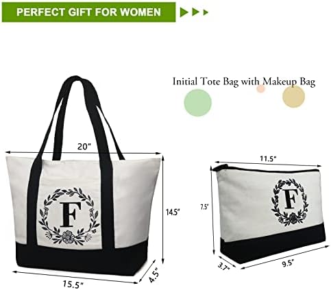 BeeGreen početna Platnena torba za žene monogramom Božićni pokloni za žene djevojke personalizirani