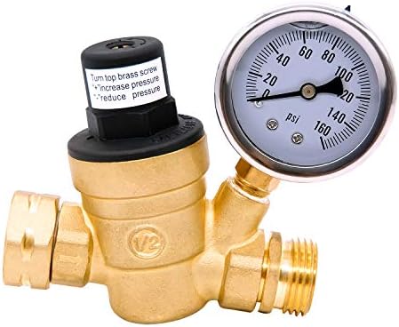Akumulator 3/4 Regulator pritiska vode bez olova Mesingani ventil za vodu sa meračem, podesivi reduktor pritiska za RV kamper, ugradno ulje, NH navoj