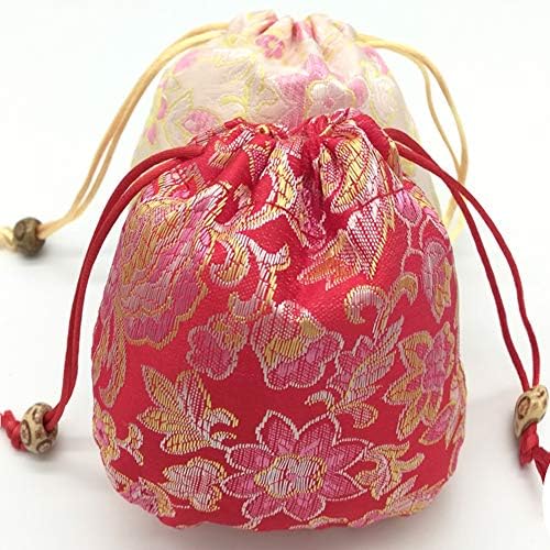 EAVOQLB 28kom Brokatna torba božur torba za cvijeće vezica dvostruka Vezica za nakit narukvica torba torba za novčiće