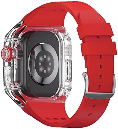 Twrqa luksuzni prozirni modifikacijski komplet za Apple Watch Band Ultra 49 mm Fluororubber kućište i remen za iWatch seriju 49mm Refit mod set