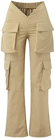 Ženske Casual pantalone džepovi sportski elastični Soild pantalone ženski Casual struk kombinezoni kargo
