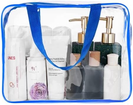 6kom Clear kozmetičke torbe, TSA odobrena toaletna torba Set kristalno čista putna torba organizacija PVC, Clear