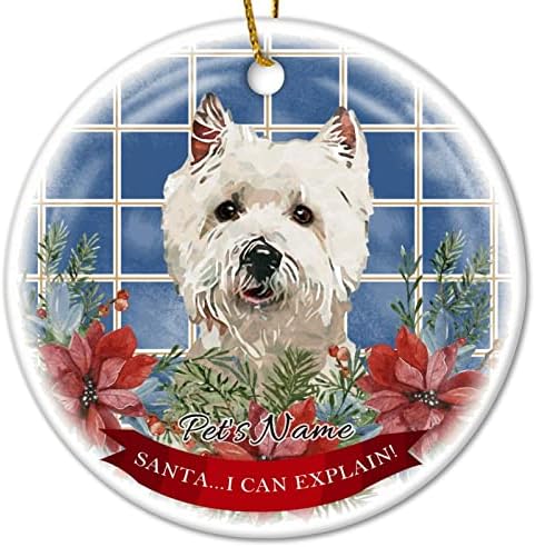 Santa mogu objasniti Chowchow pas Božić keramički ukrasi običaj tvoj pas ime keramike Božić uspomena Pet Memorial 3 inčni Božić ukras za porodicu prijatelji roditelji