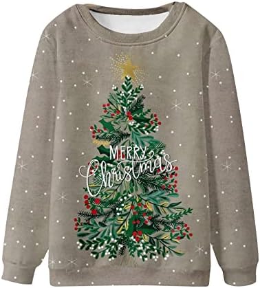 JJHAEVDY & nbsp;ženska ružna Božićna dukserica 3d digitalna štampana smiješna košulja Dugi rukav pulover džemper