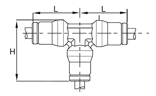 Parker 164PLM-14M Prestolok PLM metalni spoj za Push-to-Connect, cijev za cijev, Niklovani mesing, Tee za Push-to-Connect, 14 mm