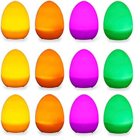 IPPON 12kom Uskršnje sveće, plastične sveće koje se mogu napuniti Led u obliku jaja u 4 boje