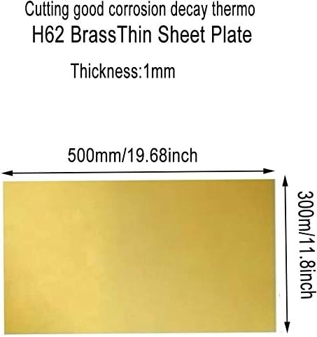 NIANXINN Mesingani Lim zlatna folija ploča H62 DIY eksperiment Debljina lima 1mm, Širina 300mm, dugačak 500mm/19.68 inch 1pcs Lim od čistog bakra