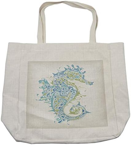 Ambesonne Seahorse torba za kupovinu, stvorenje morskih životinja u Ilustracijskom printu kreativnog dizajna,