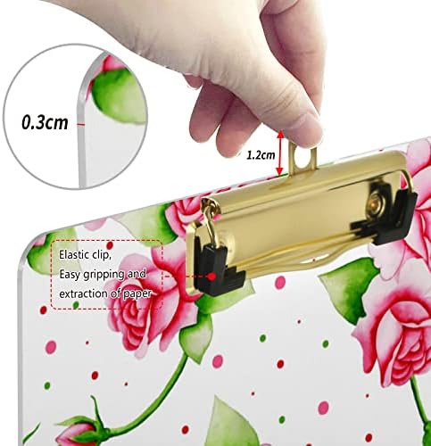 Valentine Flower Plastic Clipboards sa metalnom kopčom pismo veličina Clipboard Low Profile