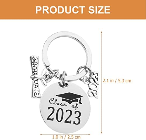 Amosfun Metal ključni prsten 2023 Diplomski pokloni za njenu klasu 2023 Diplomirani ključ 2023.