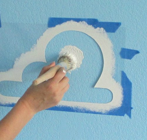 Cloud Stencil Set za zidni dekor: šablone za višekratnu upotrebu za dečiju igračku sobu ili