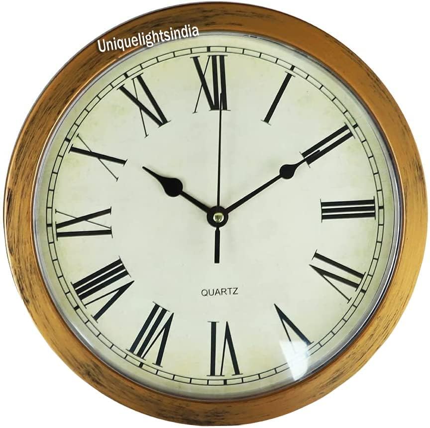 Nautički antikni sat mesingani kompatibilni sat džep u london kompas morski smeđi drveni okrugli