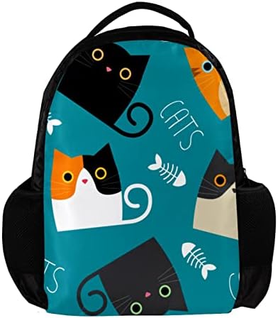 VBFOFBV putni ruksak, backpad za prijenosnog računala za žene muškarci, modni ruksak, crtana mačka riblje kost