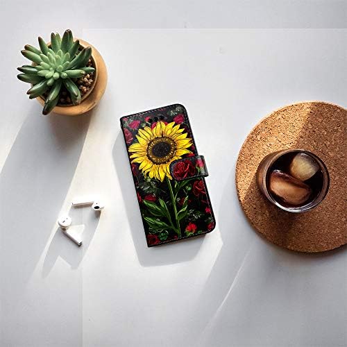 Štitovi za slučaj Galaxy S22 Plus, [odvojiva] magnetna torbica za novčanik sa držačem za kartice & kaiš za djevojčice/žene, [veganska koža] cvjetni poklopac za Samsung Galaxy S22 Plus 5G-cvijet ruže/suncokret