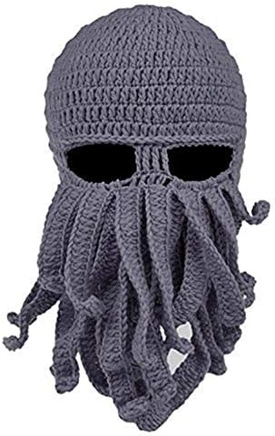Andongnywell Men Hobotnica vunene hat pletene brade lignje Beanie Hat Cap Beanie Hats bradat kape na zimsku ski Ski masku