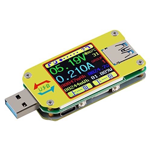 Jessinie UM34 USB 3.0 Multimetar USB elektronski voltmetar AMMETER 1.44in LCD boja Prikaz baterije PD QC2.0