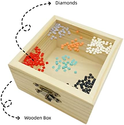 Mala vatrena zanatska dekorativna kutija Kućni dekor Kreativni projekat drvena projektna kutija drvena kutija za nakit sa DIY dijamantskom slikom