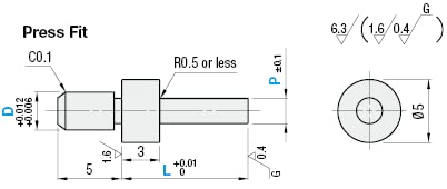 Witproton igle za podešavanje visine SUS304-mali prečnik, pritisnite Fit JPRM 5-15 mm 1 kom