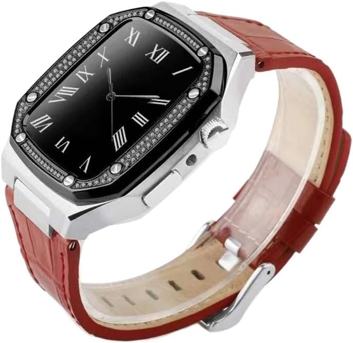 CNHKAU originalni kožni pojas dijamantski remen za Apple Watch 6 5 4 SE 44mm za iWatch 7 45mm luksuzni