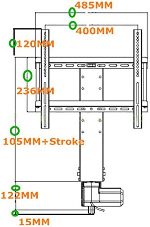 CGOLDENWALL motorizirani televizijski lift TV stalak TV nosači 110-240V AC ulaz 650 mm od 26 inča udara sa daljinskim i regulatornim dijelovima i montažnim dijelovima