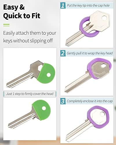 Vibit 80 Pack key Caps Covers Tags Set Plastic Key Identifier Coding Rings in 8 različitih boja, 2 stilova