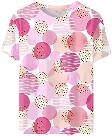 Majica kratkih rukava za žene, slatka cvjetna grafika opuštena fit tunika vrhova ljetna casual crewneck tee