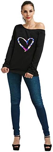 Magicmk Ženska pahuljarska usana Ispis uzročnoj bluzi s ramena s dugih rukava slobodnog utočanog pulover plus veličine vrhova