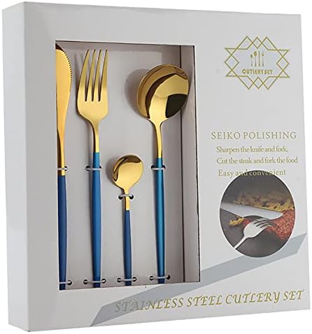 Taiyoko set srebrnog posuđa Set pribora za jelo, 24-komad za 6 Nerđajući čelik,polirana kuhinjska večera u ogledalu uključujući viljušku i kašiku noža