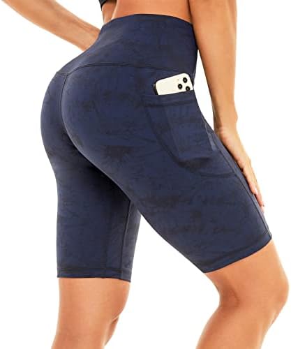 Ženske biciklističke gaćice sa džepovima 8 Visoki struk Work Yoga Tie Dye Soft Spandex atletski biciklistički kratke hlače za trčanje