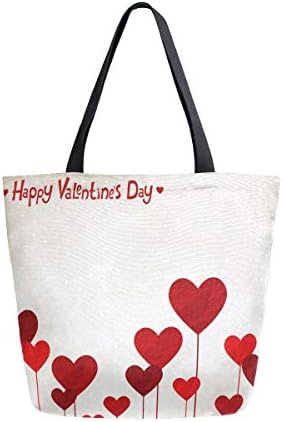 Alaza Valentines Pozadina platna torba za žene Travel Work Kupovina Trgovina Trgovina Torbice Velike torbe za višekratnu upotrebu Torbe za rame