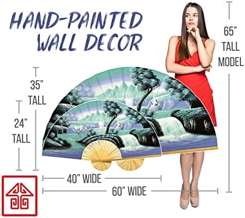 Kineski kranovi džinovski sklopivi zidni ventilator ručno oslikana dekorativna Zidna dekoracija