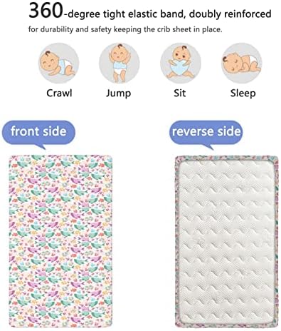 The Whale Temanski lim sa krevetima, prenosivi mini krevetići listovi mekani madrac za djecu za djecu za djevojčice