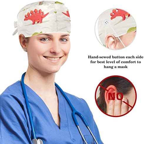 Podesive hirurške kape medicinska sestra Radna kapa sa mašnom za kosu žene Palme protiv Sunset Sky Bouffant Scrub šešir