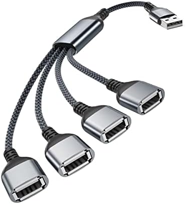 Basesailor USB Splitter Y kabl 1ft,1 muški na 4 ženski USB-A Centar za proširenje,multi usb port Extender Converter,Extra Multiport Data Charger Split Adapter za MacBook,Car,Xbox One Series X/s,PS4 5, Laptop