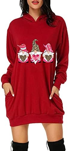 NOKMOPO ženske haljine Casual midi dužine Dugi rukav jesen modni vrhovi dukserica pulover jesenji Print Casual Comfort Tops