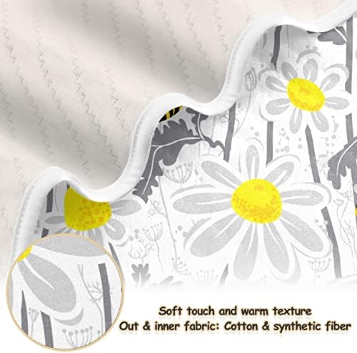 Bee Chamomile Cvijeće za djecu za dječake super mekane bloka za toplu deke za djecu Lightweight