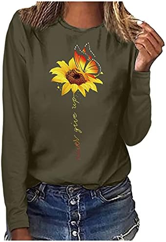 Ženska modna vrha tiska na dugim rukavima majica na dugih rukava Basic Bluze casual pulover uzročni